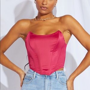 Pretty Little Thing hot pink corset top